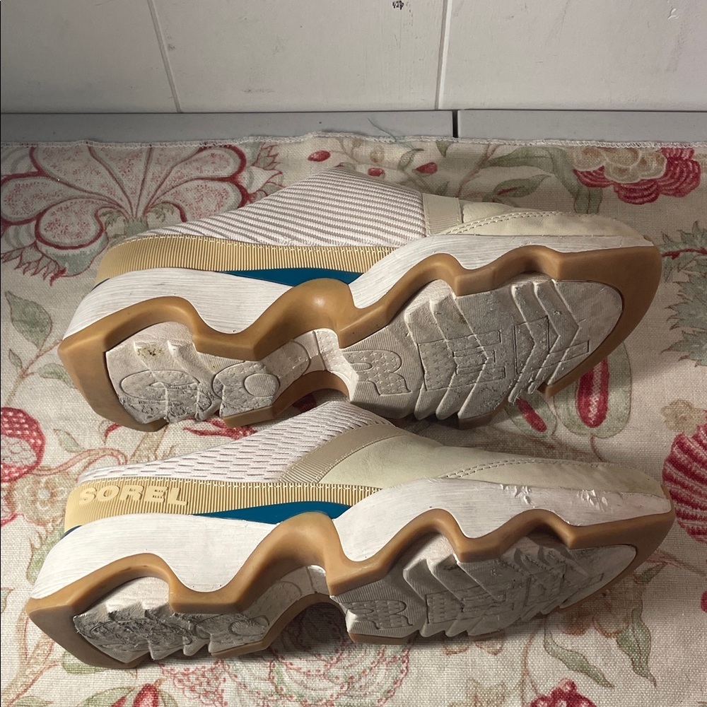 Sorel Kenetic Impact II Mule Slip On Beige and Teal Mesh Sneakers - Picture 5 of 12